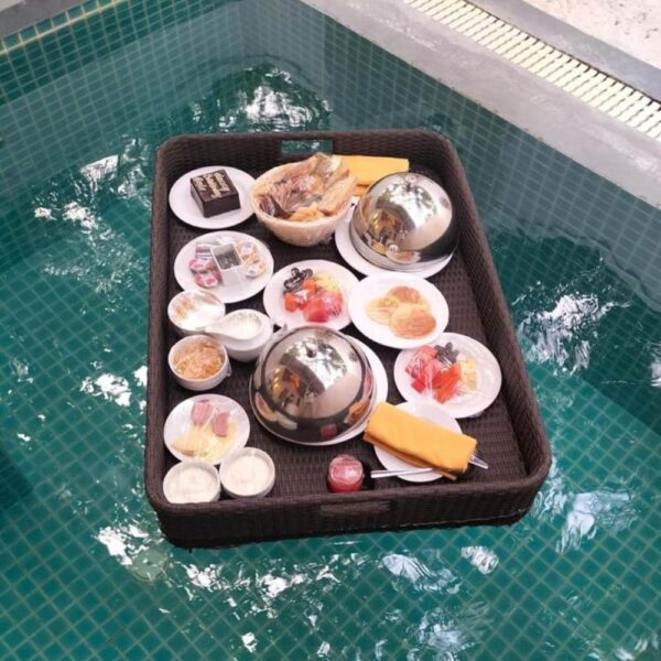 Hotel floating breakfast tray