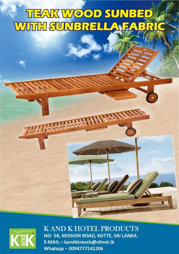 Teak Wood / Rattan Sun Loungers